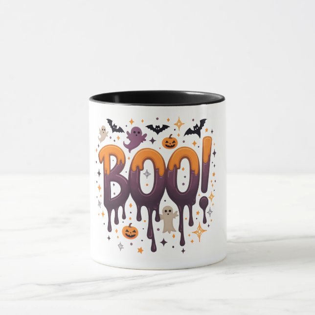 Caneca de Dia das Bruxas Spooky - Design de beleza (Centro)
