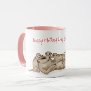 Caneca de Dia de as mães da família meerkat