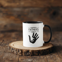 Caneca de Dia dos Pais com Impressão de Mão