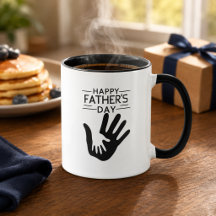 Caneca de Dia dos Pais com Impressão de Mão