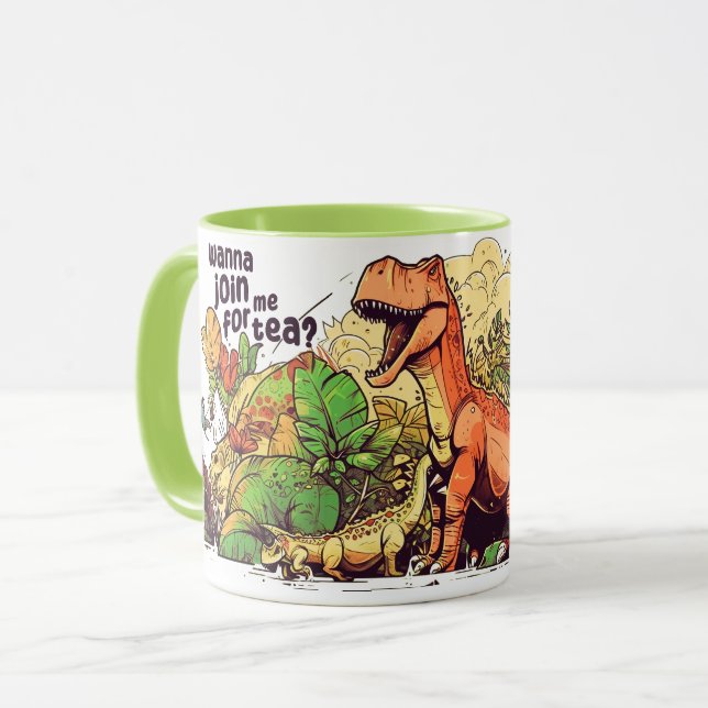 Caneca de dinossauro (Frente Esquerda)