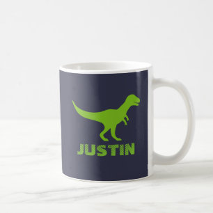 Caneca de dinossauro T Rex personalizada com o nom