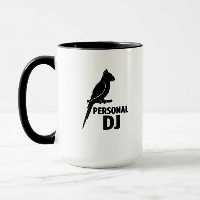 Caneca de DJ Pessoal de Papagaio Engraçado para Pr (Esquerda)