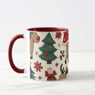 Caneca de dois tons de Natal, 11 oz