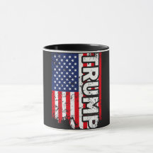 Caneca de Donald Trump com bandeira dos EUA