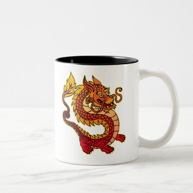 Caneca de Dragão Vermelho Chinês (Direita)