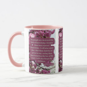 Caneca de Duas Cores com Escrita Bíblica de Oséias
