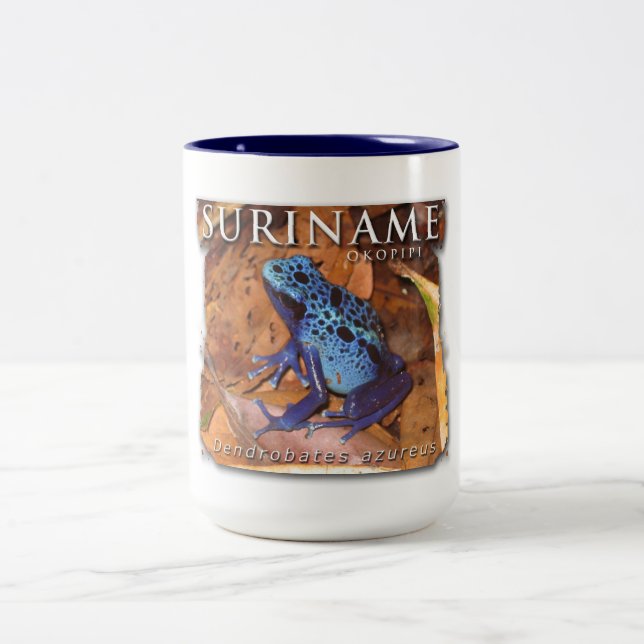 Caneca de duas cores com sapo azul (Centro)