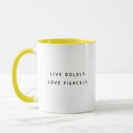 Caneca de Duas Cores com Tipografia Divertida Viva