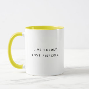 Caneca de Duas Cores com Tipografia Divertida Viva