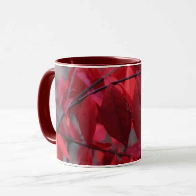 Caneca de Duas Cores Outono Vermelho (Frente Esquerda)