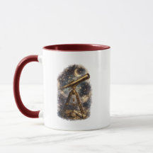 Caneca de duas faces Telescópio Vintage para obser