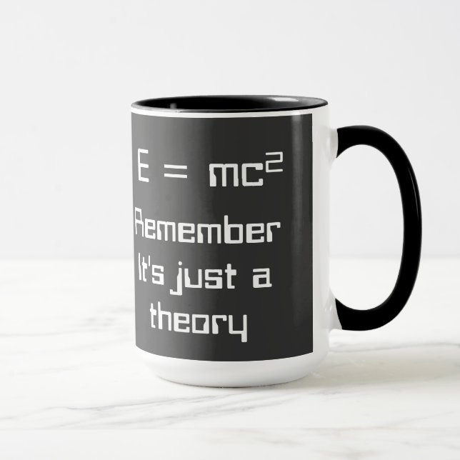 Caneca ² de E=mc. A teoria de Einstein de relatividade em (Direita)