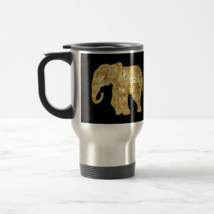 Caneca de elefante preta e Dourada