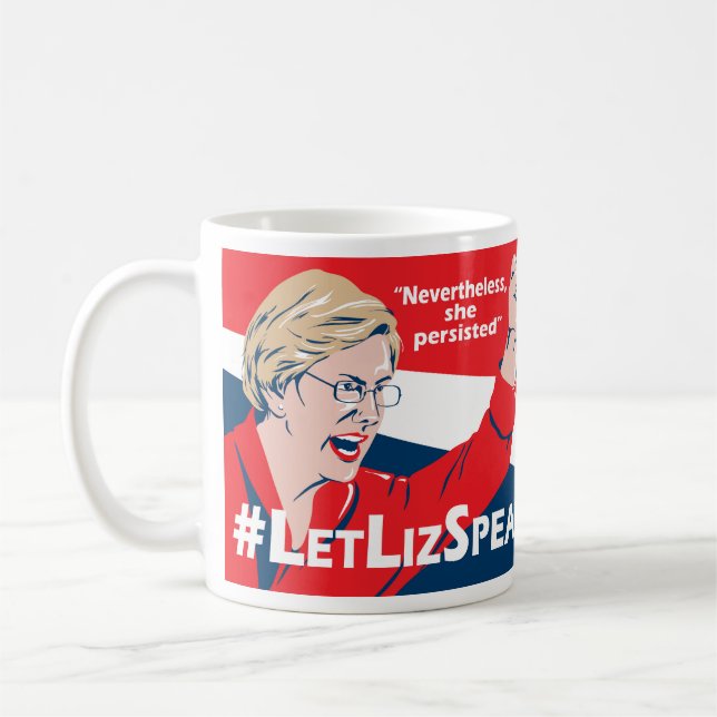 Caneca de Elizabeth Warren do #LetLizSpeak - pelo (Esquerda)