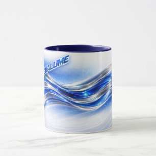 Caneca de Energia Aqualume Flow - Onda Azul Prata