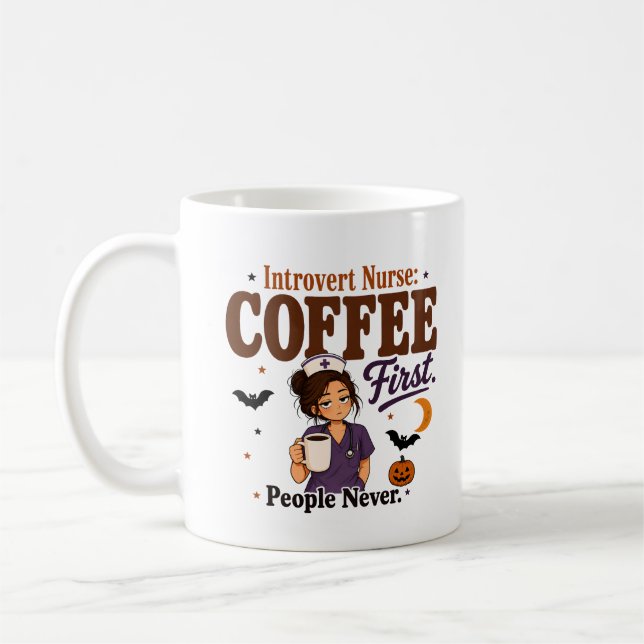 Caneca de Enfermeira Introvertida Café Primeiro Pe (Esquerda)
