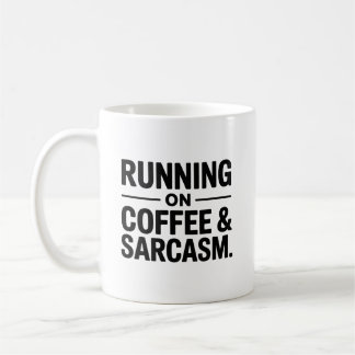 Caneca de escritório engraçada com café e sarcasmo