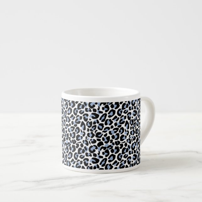 Caneca de Espresso com Estampa de Leopardo (Frente Esquerda)