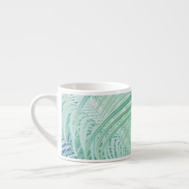 Caneca de Espresso com Estampa de Planta Estilosa  (Esquerda)