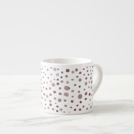 Caneca de Espresso com Pontos de Aquarela de Confe
