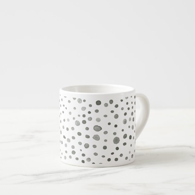 Caneca de Espresso com Pontos de Aquarela Pine Con (Frente Esquerda)