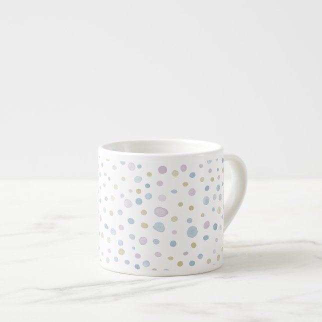 Caneca de Espresso com Pontos de Aquarela William  (Frente Esquerda)