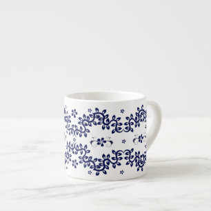 Caneca de Espresso, de cor azul e branca