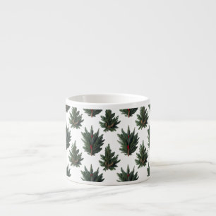 Caneca de Espresso de Pinheiro Botânico Rústico