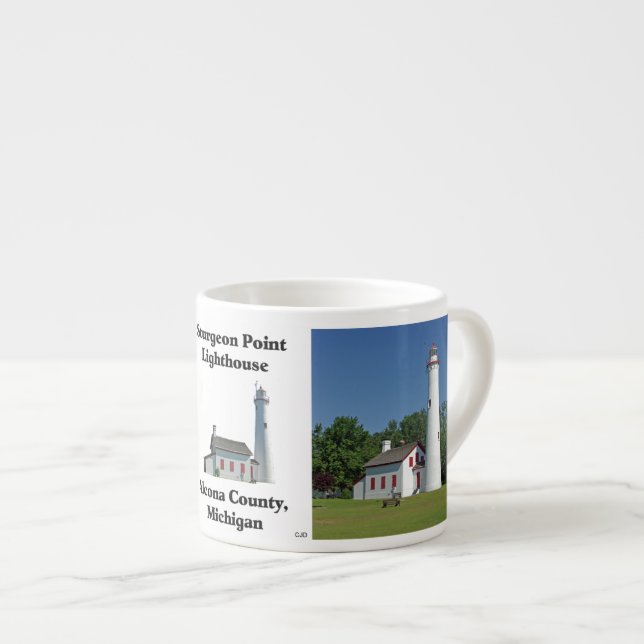Caneca de espresso do Farol de Sturgeon Point (Frente Esquerda)