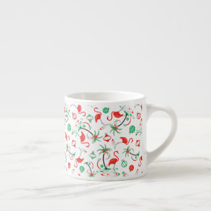 Caneca de espresso Flamingo Natal Vermelho Multi