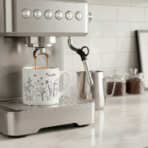 Caneca de Espresso Personalizada Doodle Plantas Si