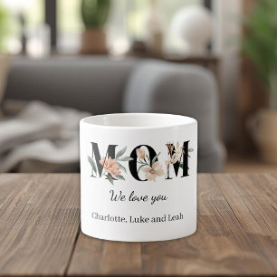 Caneca de Espresso Personalizada Floral Elegante p