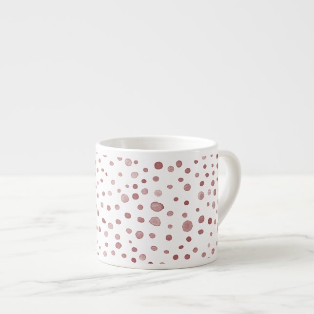 Caneca de Espresso Pontos de Aquarela Confete Rubi (Frente Esquerda)