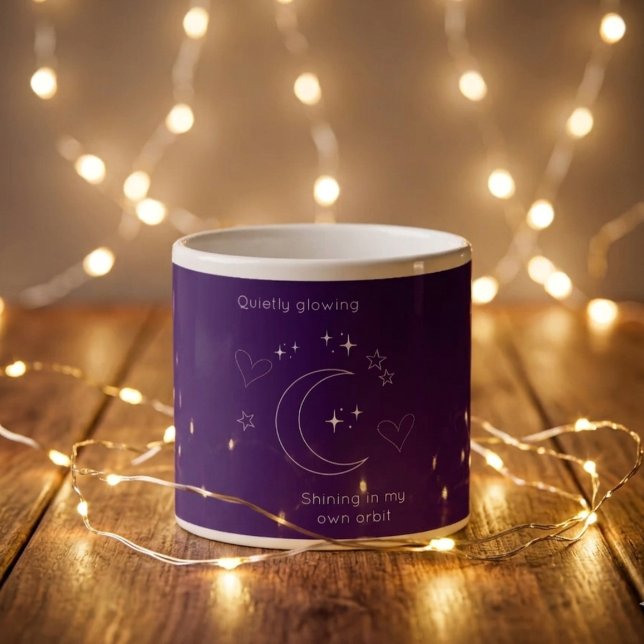 Caneca de Espresso Roxa com Arte de Linha Personal (Criador carregado)