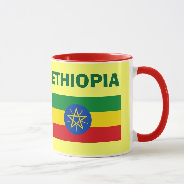 Caneca de Ethiopiav- E de bandeira de código (Direita)