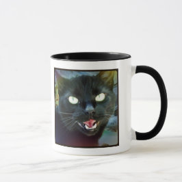 Caneca de exigência dos haicais do gato preto