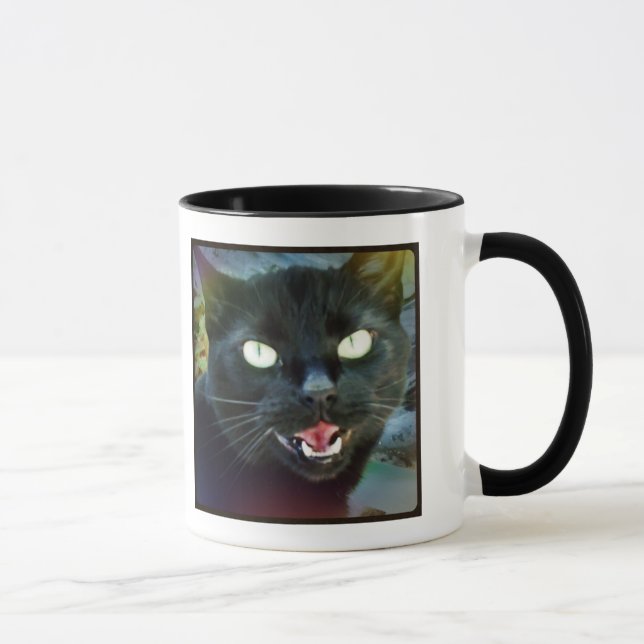 Caneca de exigência dos haicais do gato preto (Direita)