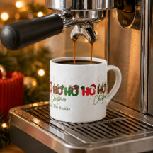 Caneca de Expresso de Natal Ho Ho Ho Personalizada