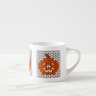 CANECA DE EXPRESSO TECIDA COM ABÓBORA DE HALLOWEEN