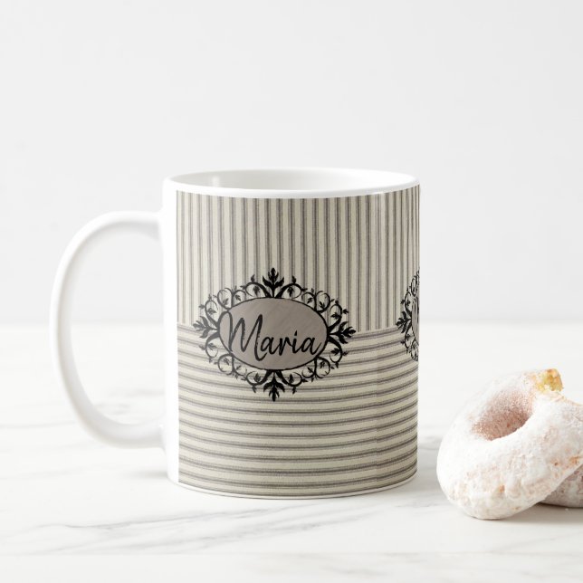 Caneca de faixa bege (Com Donut)