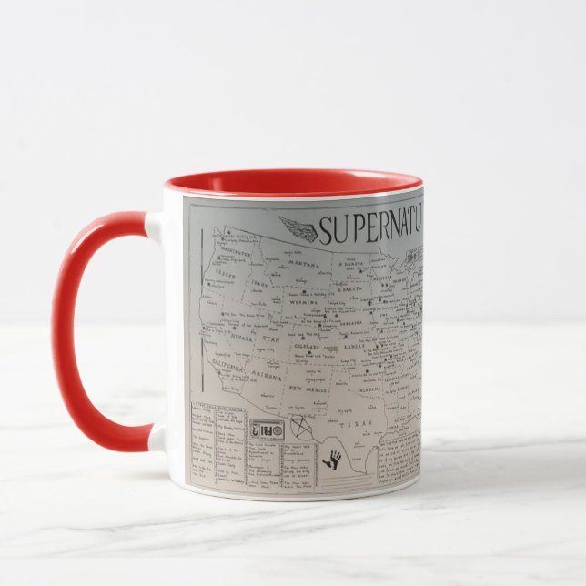 Caneca de Fan Art de Supernatural desenhada (Esquerda)
