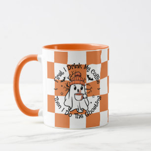 Caneca de Fantasma Fofo de Outono com Tempero de A