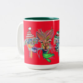 caneca de férias com alpacas