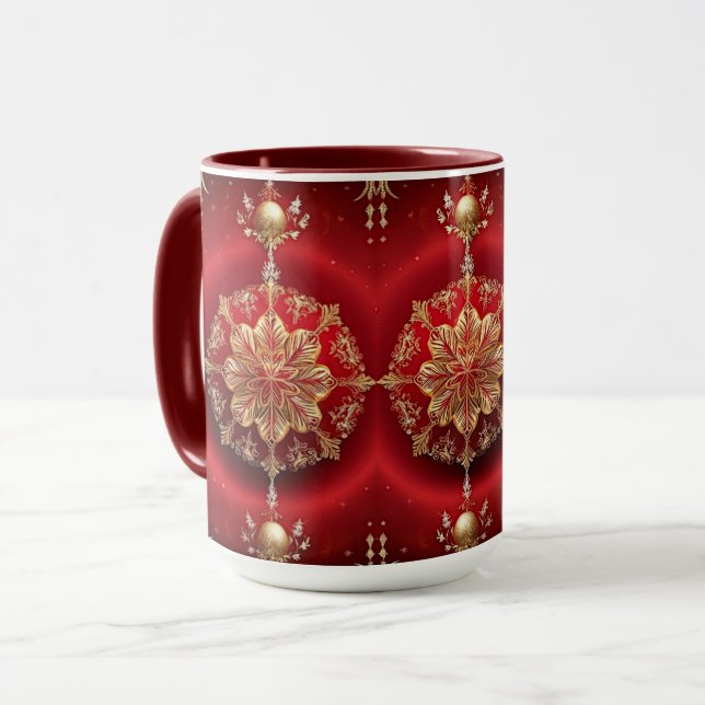 Caneca de Férias com Enfeites Decorativos Vermelho (Frente Esquerda)