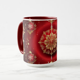 Caneca de Férias com Enfeites Decorativos Vermelho