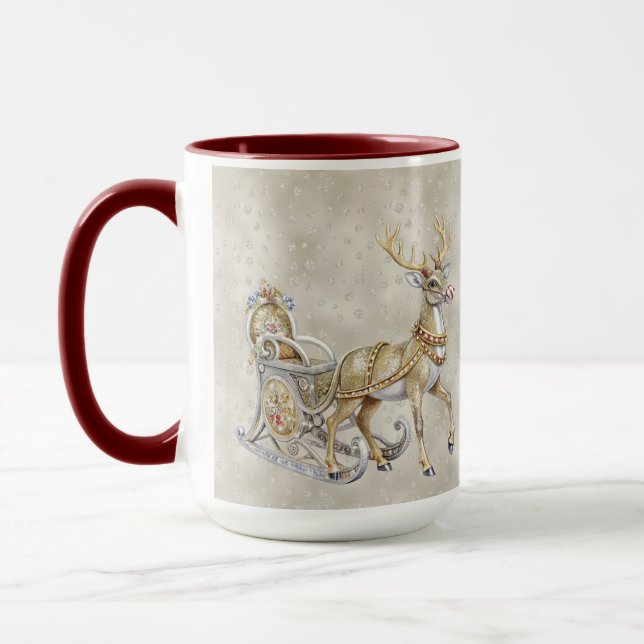 Caneca de Férias com Trenó de Renas (Esquerda)