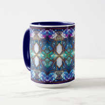Caneca de Férias de Vidro Colorido Ornamentado
