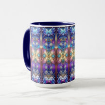 Caneca de Férias de Vidro Colorido Ornamentado