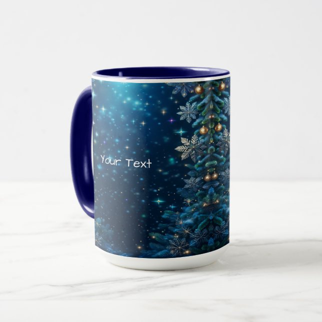 Caneca de Férias Flocos de Neve (Frente Esquerda)